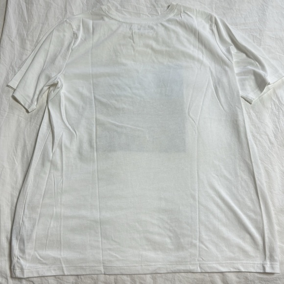 Banana Republic White Tee with Floral Print-size M - Picture 5 of 6